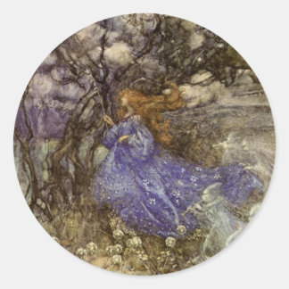 Redonda Vintage Arthur Rackham Fairy Round Pegatina