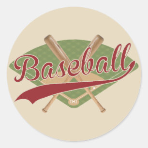 Redonda Vintage Béisbol Pegatina