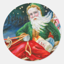 Vintage christmas santa claus fiesta pegatina cuad