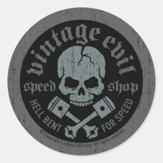 Redonda Vintage Evil VE014 Classic Round Pegatina