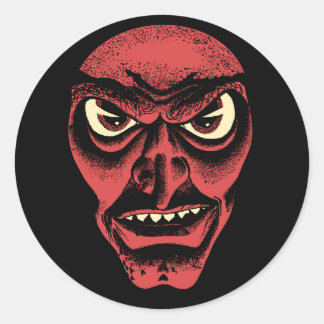 Redonda Vintage Halloween Demon o Witch Pegatina