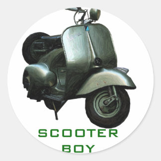 REDONDA VINTAGE SCOOTER BOY PEGATINA