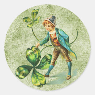 Redonda Vintage St Patrick's Day Classic Round Pegatina