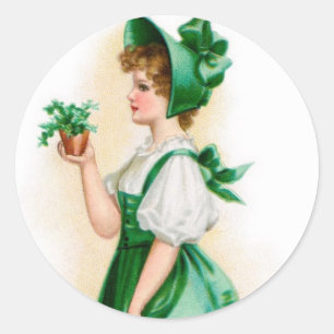 Redonda Vintage St. Patrick's Day Pegatina