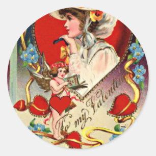Redonda Vintage Valentine Pegatina