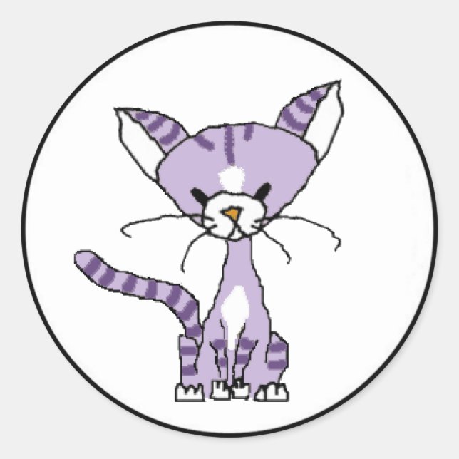 Redonda Violet the Cat Pegatina (Conozca a los masticadore (Anverso)