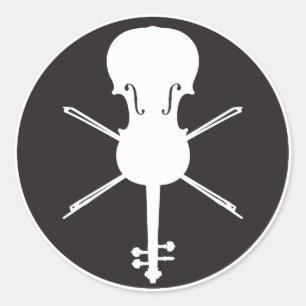 Redonda Violín y pegatina de las ballestas (cráneo y