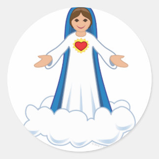 Redonda Virgin Mary Round Pegatina