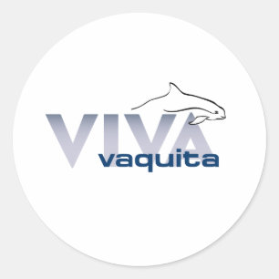 Redonda Viva Vaquita Round Pegatina