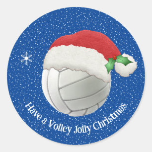 Redonda Voleibol en un Pegatina de diseño de Santa Hat