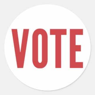 Redonda Votar: Pegatina VOTACIÓN (rojo)