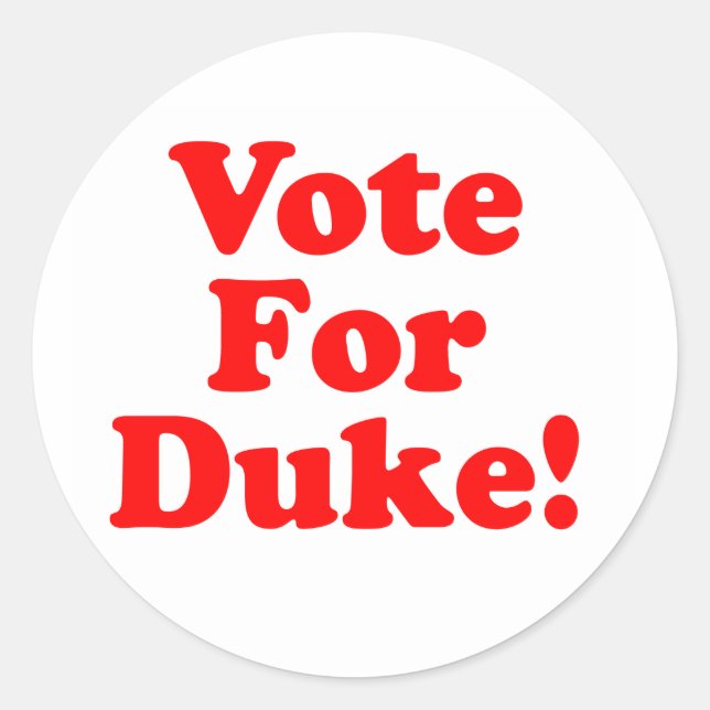 Redonda Votar por el Pegatina de Duke Phillips (Anverso)