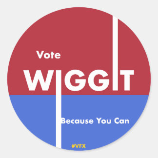Redonda Vote Wiggit Pegatina