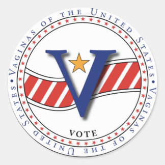 Redonda VOTUS - Vaginas del Pegatina de Estados Unidos