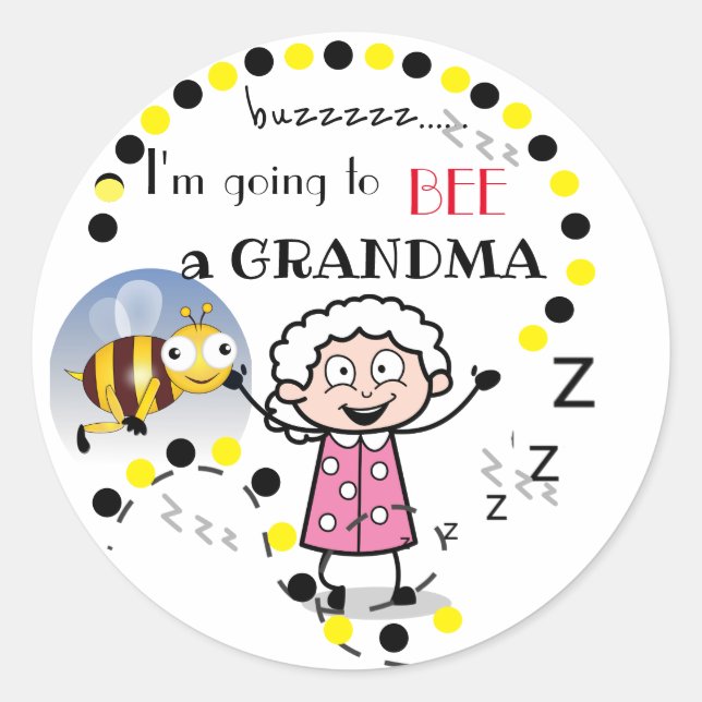 Redonda Voy a ser Pegatina de la abuela (Anverso)