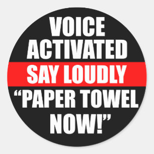 Redonda Voz Activada Say Louly Paper Towel Pegatina