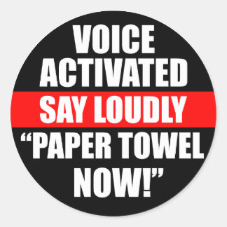Redonda Voz Activada Say Louly Paper Towel Pegatina