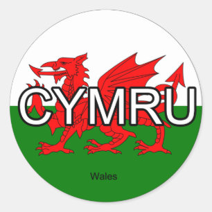 Redonda Wales CYMRU Reino Unido Euro Pegatina
