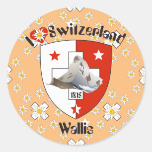 Redonda Wallis Valais Suiza Suisse Svizzera pegatina