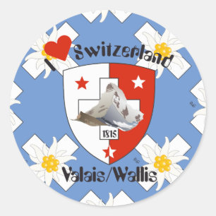 Redonda Wallis Valais Suiza Suisse Svizzera pegatina