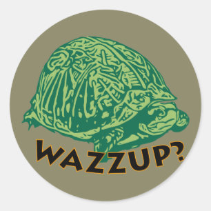Redonda Wazzup - Pegatina redondo clásico, brillante