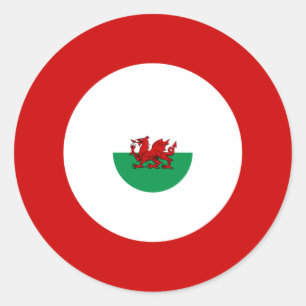 Redonda Welsh Mod Bullseye Round Pegatina
