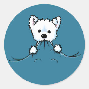 Redonda Westie Cute Aggression KiniArt Pegatina