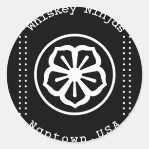 Redonda Whiskey Ninjas Karate Kid Pegatina