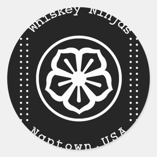 Redonda Whiskey Ninjas Karate Kid Pegatina (Anverso)