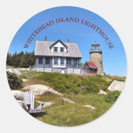 Redonda Whitehead Island Lighthouse Maine Pegatina