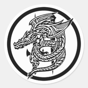 Redonda Wing Dragon Classic Round Pegatina