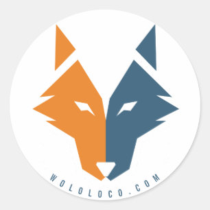 Redonda Wolf Loescher - Pegatina redondeado