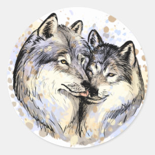 Redonda wolf Pegatina