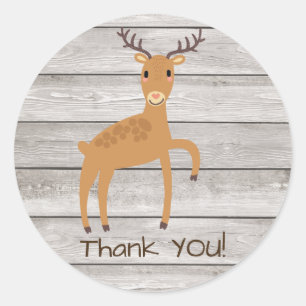 Redonda Woodland deer gracias Pegatina
