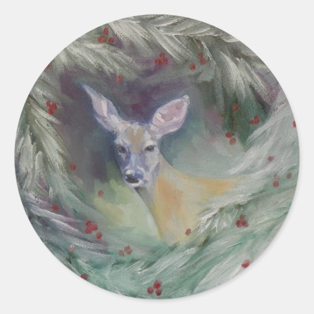 Redonda Woodland Spirit Pegatina (Anverso)