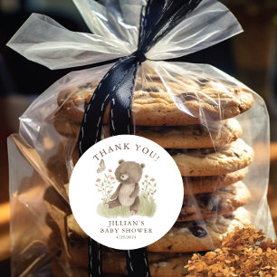 Redonda Woodland Wonder Bear Classic Round Pegatina