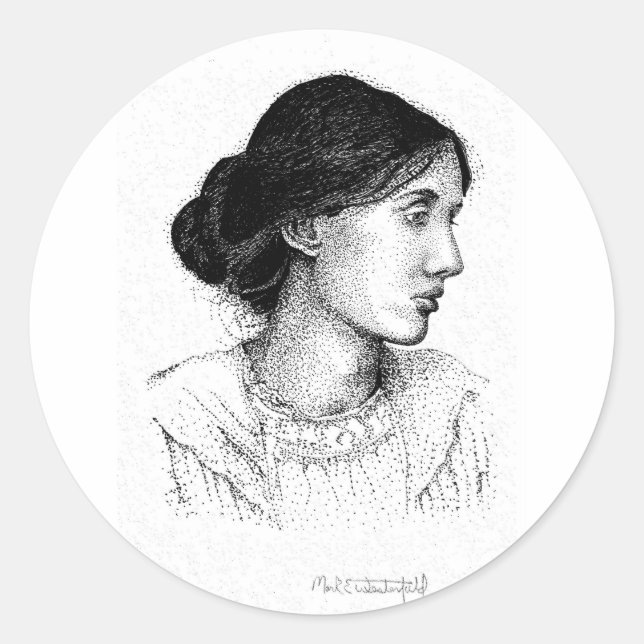 Redonda Woolf Pegatina (Anverso)