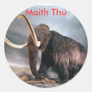 Redonda Wooly Mammoth Maith Thú Pegatina de Recompensa