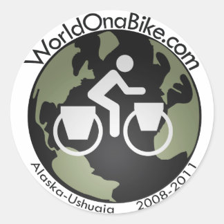 Redonda WorldOnaBike.com pegatina de logotipos