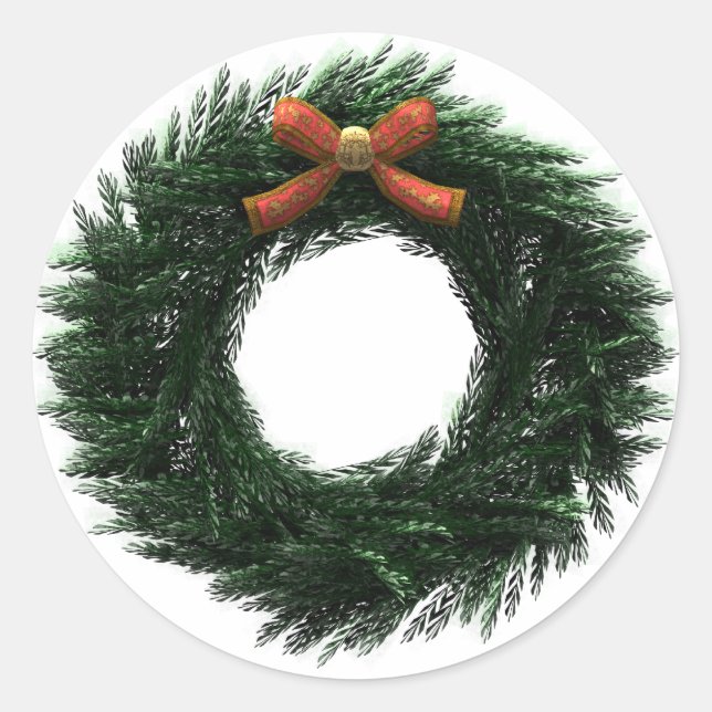 Redonda Wreath Pegatina (Anverso)