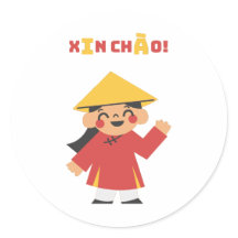 ¡XIN CHÀO! Pegatina de Vietnam
