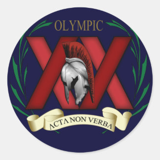 Redonda XX Pegatina en azul