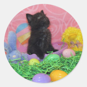 Redonda ¿Ya está aquí el conejo de Pascua? - Pegatina de g