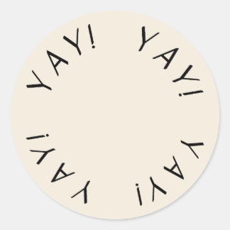 Redonda ¡YAY! Diseño simple mínimo Gracias Pegatina