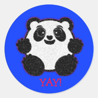 Redonda ¡YAY! Panda Pegatina