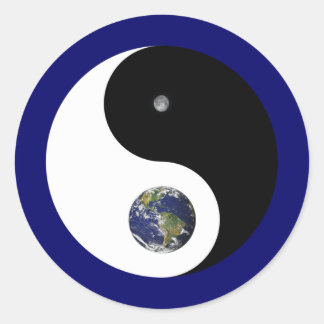 Redonda Yin y Yang Pegatina