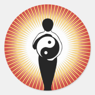 Redonda Yin Yang Figura pegatina
