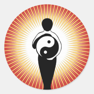 Redonda Yin Yang Figura pegatina