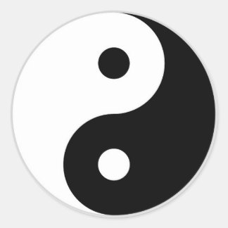 Redonda Yin-Yang pegatina