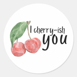 Redonda Yo soy Pegatina de Cherry-ish-you